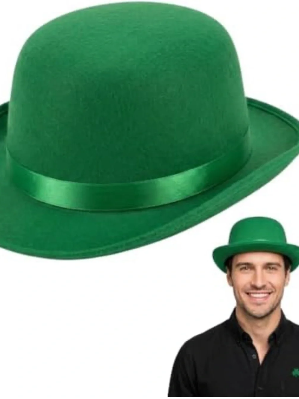 Classic Green Felt Bowler Hat - Men’s Fashion Accessory